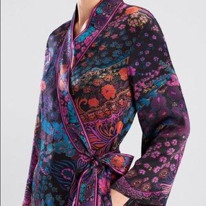 Josie Natori Nouveau Floral-Print Silk Robe.